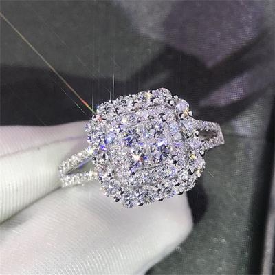 China CLASSIC Super Simple Zircon Ring Luxury Quality Ring For Women Square Zircon Ring for sale