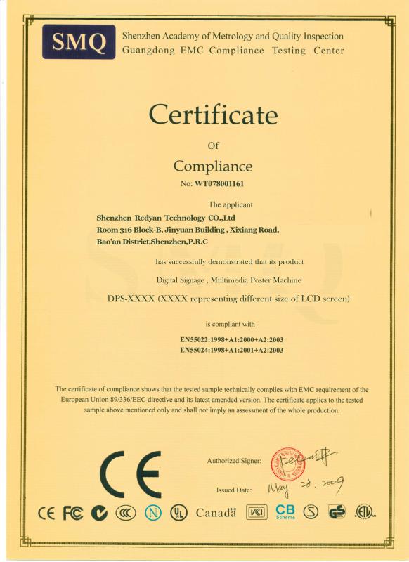 CE - REDYAN TECHNOLOGY CO.,LTD