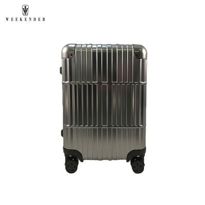 China Custom Portable Hard Shell Lightweight Safety Carry On Suitcase Reasonable Prices Password Lock Travel Aluminum Trolley Case for sale