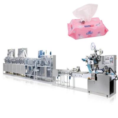 China Automatic 30-120 Piece Hotels Moist Towelette Pet Baby Wet Napkin Tissue Wipes Pouch Packing Making Machine for sale