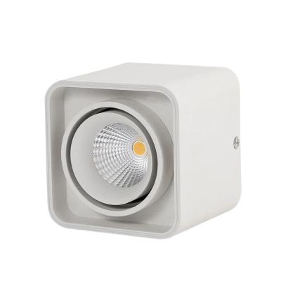 China Modern Commercial 9W COB Square LED Downlight Outdoor Mounted 360 Rotation Adjustable Down Spot Light for sale