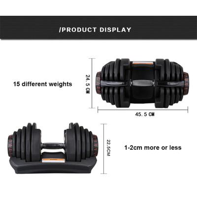 China Hot Selling Steel+plastic Automatic Adjustable Weightlifting Fitness Dumbbell 40kg Set For Gym Training for sale