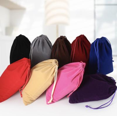 China Low Price Recyclable Good Quality Custom Printed Colorful Small Jewelry Bags Velvet Gift Pouch Drawstring Velvet Bag for sale