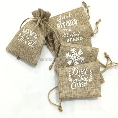 China Cheap high quality custom colorful natural drawstring burlap coffee gift packaging bag pouch cocoa jute bags recyclable for sale