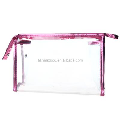 China Promotional New Design Handled Custom Zipper Packing Waterproof PVC Transparent Cosmetic Bag Clear Plastic Bags for sale