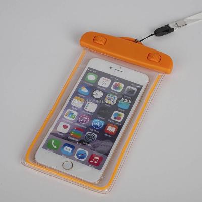 China Custom Transparent Dustproof Sandproof PVC Waterproof Underwater Bag For Cellphone Travel Mobile Phone PVC Swimming Bag for sale