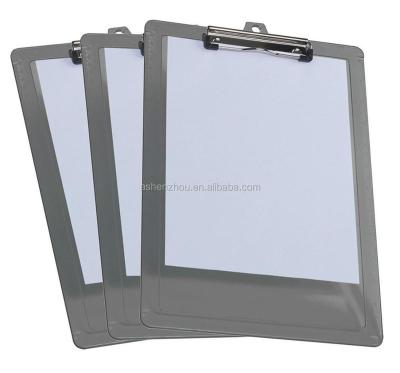 China Factory sale office and school customized design clipboard low profile plastic clip, transparent clear color, A3 A4 A5 standard size clipboard for sale