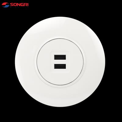 China Residential/Multi-Purpose European Type Songri 1Way Dual USB2 Strip Plug In Micro USB Connector Electrical Socket Charger for sale