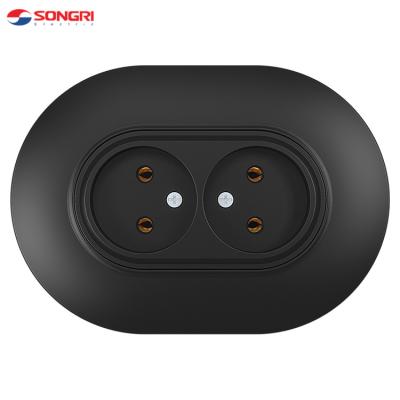 China Songri Residential Double Russian Electrical C1 Wall Socket For Home for sale