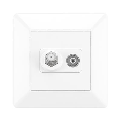 China Household and other similar Eu SAT standard socket application square shape design plus TV wall outlet for sale