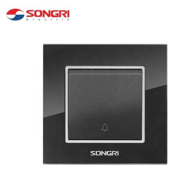 China PC ABS Songri European Standard 250v 16a Black 1 Band Bell Switch , Smart Switch Door Bell for sale