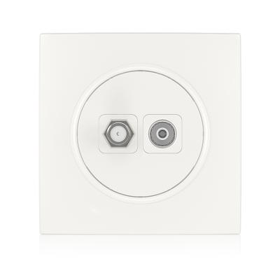 China Household and other similar application SAT Eu plug round shape standard 2021 design plus TV wall outlet for sale for sale