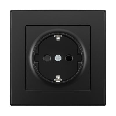 China Songri Black 16a 250v Germany Residential/General Purpose Residential Universal Wall Socket, Universal Sound Socket Mode, Usb Extension Socket for sale