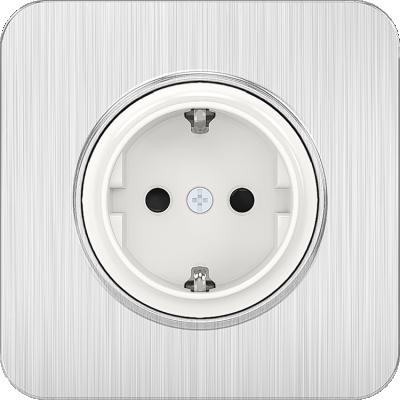 China German Residential / General Purpose Socket Switches, Metal Panel Wall Sockets and White Black Switches, European 16A 250V Outlet Sockets for sale