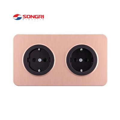 China French Electric Switched Socket Residential/Multi-Purpose Brand 86*86mm 250v 10a by Songri, Electrical Switch Outlet Wall, Under Office Power Socket for sale