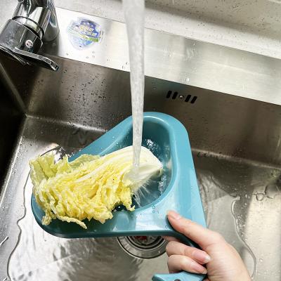 China Viable Filter Basket Sink Kitchen Sink Basket Drain Hanging Fruit and Vegetable Drain Rack for sale