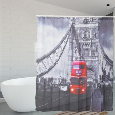 China Fashion Modern Luxury Designer Custom Digital Printing 3d Polyester Shower Curtain for sale