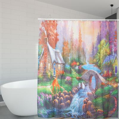 China Cheapest 3d Printing Polyester Modern Custom High Quality Waterproof Shower Curtain for sale