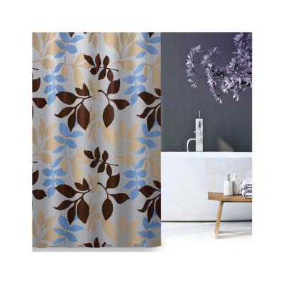 China Viable Wholesale Waterproof PEVA Shower Curtain Modern Design Bathroom Curtains Coffee Leaf Shower Curtain for sale