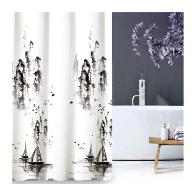 China Wholesale Viable PEVA Shower Curtain Modern Design Bathroom Curtains Boat Design Waterproof Shower Curtain for sale