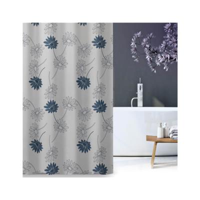 China Wholesale Sustainable PEVA Shower Curtain Modern Design Bathroom Waterproof Curtains Flower Shower Curtain for sale