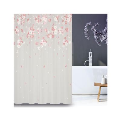 China Viable Wholesale Waterproof PEVA Shower Curtain Modern Design Bathroom Curtains Cherry Blossoms Shower Curtain for sale