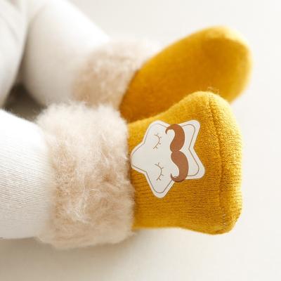 China Antibacterial Winter Newborn Plush Thickened Toddler Socks Highs Baby Socks Cartoon 0-5 Years Old Children Tube for sale