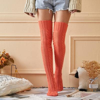 China Amazon QUICK DRY Stockings Over The Knee Boot Jacquard Women Sexy Knitted Long Socks Floor Slouch Socks for sale