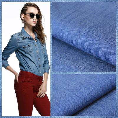 China Breathable hot selling cotton tencel denim fabric wicking loycell denim fabric for jeans for sale