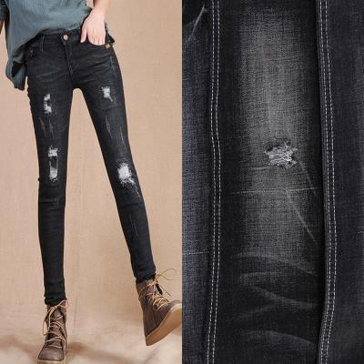 China Breathable Wholesale High Spandex Denim Fabric Indigo Blue Jeans Fabric for sale