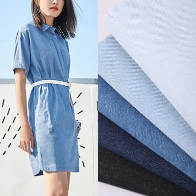 China Breathable 100% cotton washed denim fabric shirt jackets dress lattice fabric non-stretch cotton denim fabric for sale