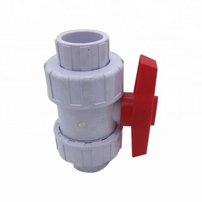 China Dringking genuine water supply plastic upvc water industry pipe union ball valve for sale