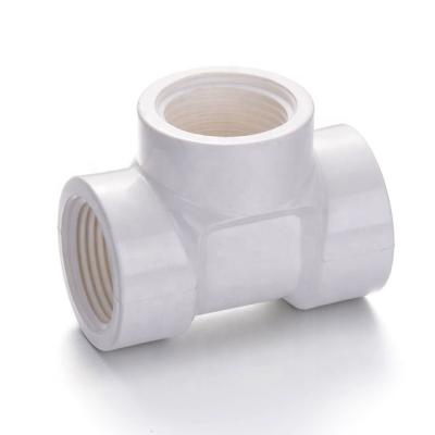 China Best Price Plastic Water Pipe Fittings BS Thread Fittings PN16 1 Inch PVC Female Tee for sale