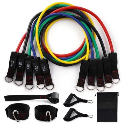 China Strength Training Pull Up Resistance Bands Color Set Anti-Break Resistance Tube Band Set For Pilates for sale