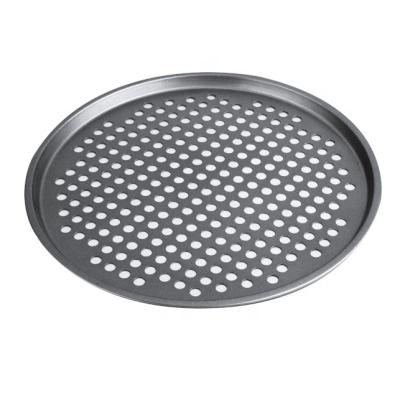 China OK BK-D2048A Sustainable Popular Gray Carbon Steel Non-Stick Round Pizza Pan for sale