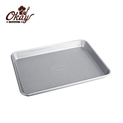 China Durable Heavy Gauge Aluminized Baking Tray BK-E0021 Steel Nonstick Baking Pan 0.8mm Thickness for sale