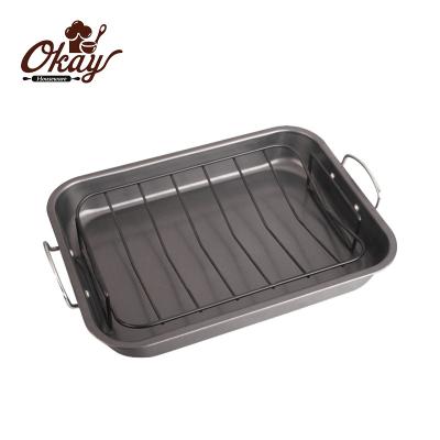 China BK-D1071 Sustainable Roasting Pan With Rack / Non-Stick Oven Roaster With Removable Rack Turkey Rotisserie Pan for sale