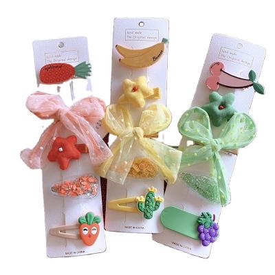 China Wholesale Sweet Kids Candy Color Hair Clips Hairpins Hair Clips Set Lovely Fruit Hairpins Sweet Hair Accessories for sale