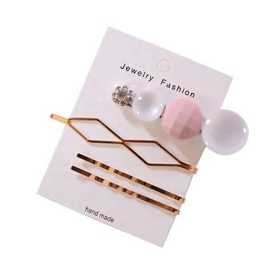 China Retro Hairpins For Girl Fashion Resin Hair Clip Set Small Perfume Hair Clips Suit Retro Hairpins For Girl for sale