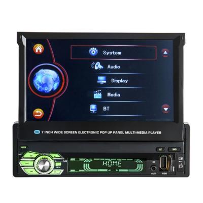 China Android 10.0 GPS Single Din Car Stereo For 7 Inch Car GPS Navigation Radio Touch Screen Retractable Car Video Universal for sale