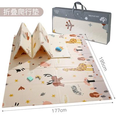 China Anti-Skid Exercise Cartoon Animal Pattern Reversible Double Sides Skin-Friendly Design Foldable Baby Crawling Mat Baby Play Mat for sale