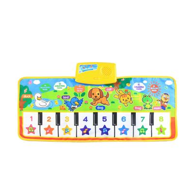 China Educational Musical Toy Piano Baby Mat Keyboard Play Mat Hot Sale 135x58cm Portable Musical Cover Instrument Toy with Animal Sounds Dance Mat for sale