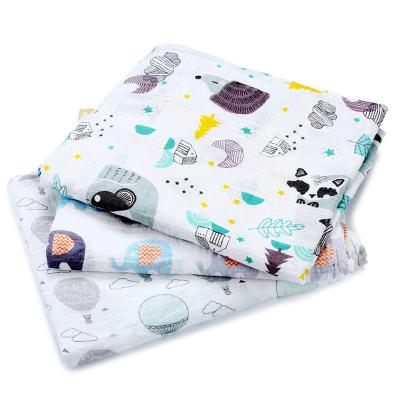 China Cute Popular Rich Baby Blanket Custom Organic Soft Muslin Cartoon Color Anti-Static Wrap Cotton Cloth Muslim Baby Blankets for sale