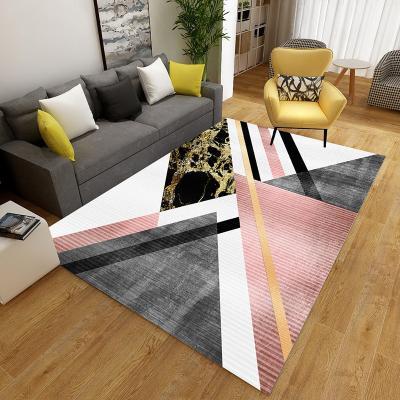 China Washable high quality 3D printing geometric design plain sofa daytime carpet for window living room for sale