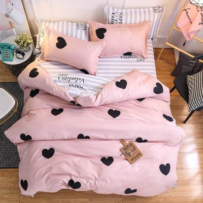 China Fantasy Nondisposable High Quality Bedding Set New Design Heart Print Duvet Cover Set Printed Bedding Set for sale