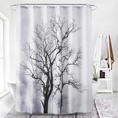 China Sustainable Cheap Price Walmart Shower Curtain Marble Rideau De Douche Bathroom Curtians for sale