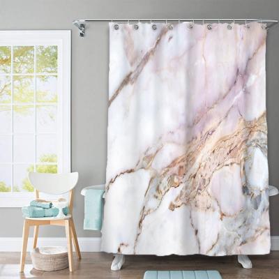 China Wholesale Cortinas De Ducha De Walmart Marble Sustainable Curtain Bathroom Material Shower Curtains for sale