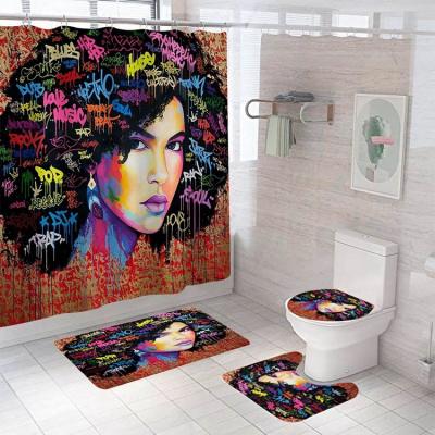 China African Bathroom Curtain Designers Viable Hot Shower Designs Sale Rideau Jeux De Rideau Shower Curtain Set for sale