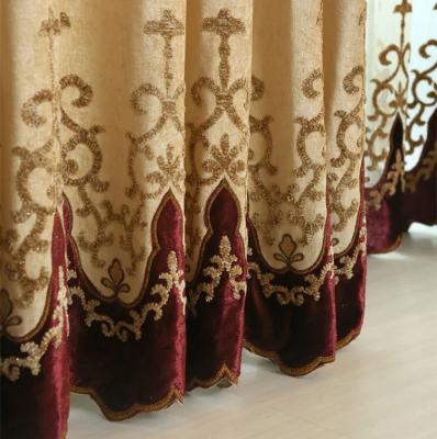 China Luxury blackout window with European drapery style curtains for living room for sale