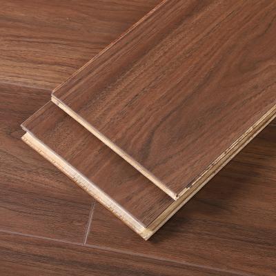 China Contemporary Laminate Flooring E0 12mm Multilayer Dark Gray Villa Hardwood Oak Veins Gray Engineered Wood Laminate Flooring for sale